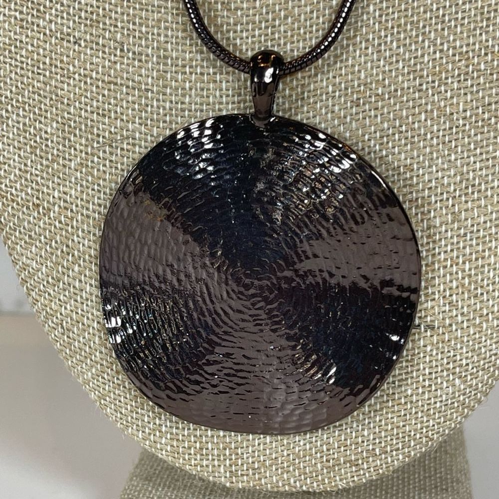 Mid century modern piece large disk necklace